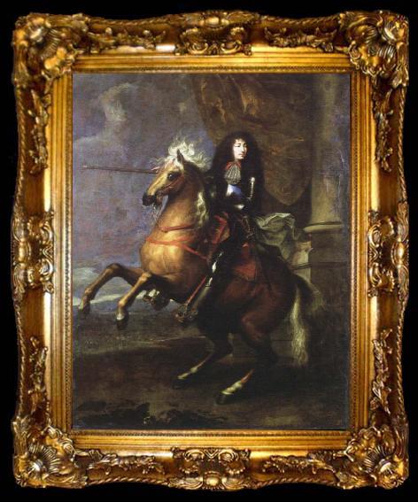 framed  Charles Lebrun equestrian portrait of louis xlv, ta009-2
